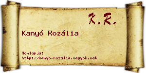 Kanyó Rozália névjegykártya