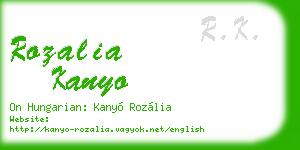 rozalia kanyo business card