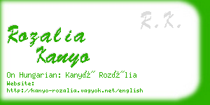 rozalia kanyo business card